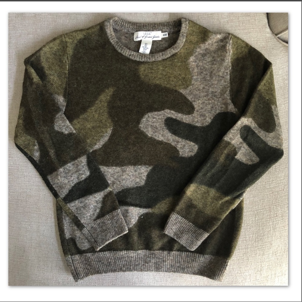H&M Men’s Wool Blend Camo Pattern Sweater